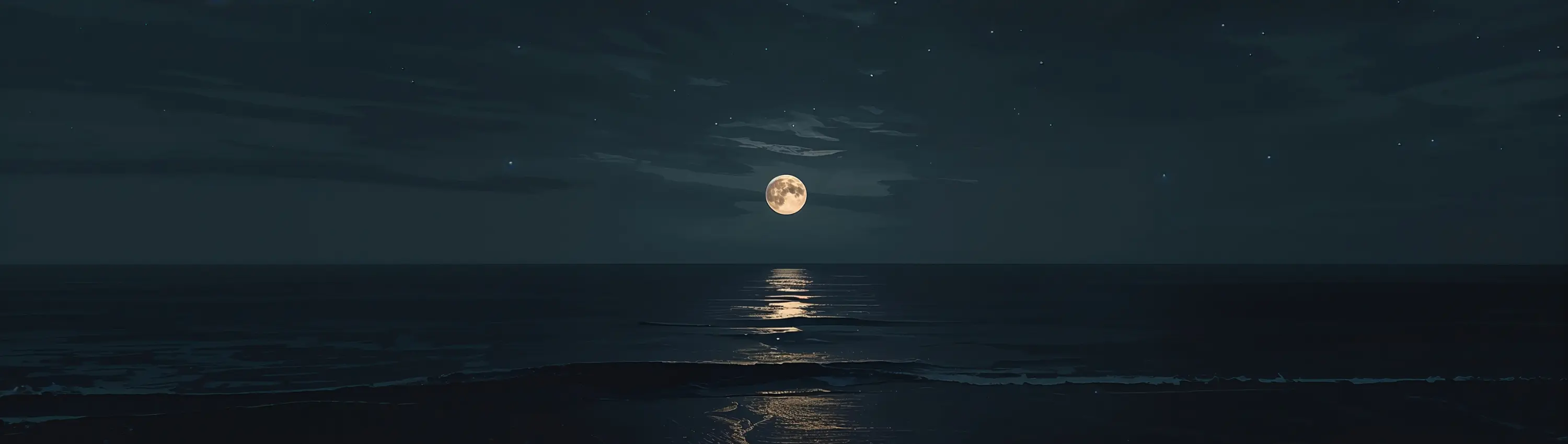 Moonlight over a quiet sea