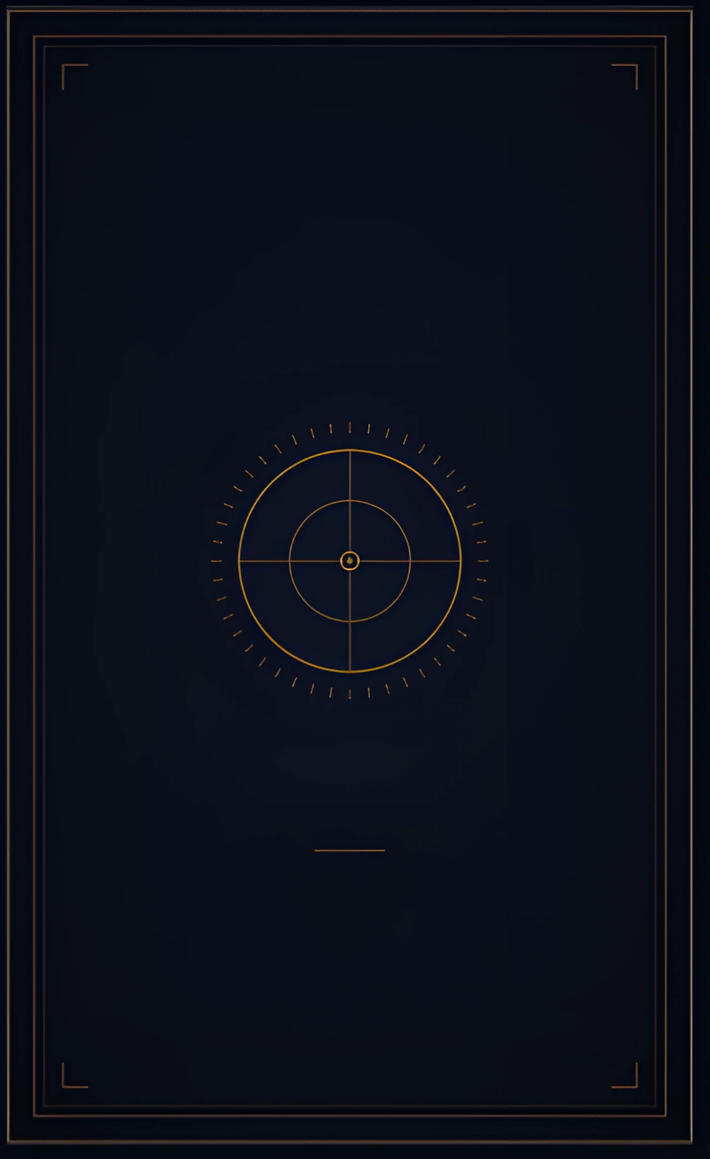 The Quiet Gods card back, a restrained gold ring and cross on dark navy